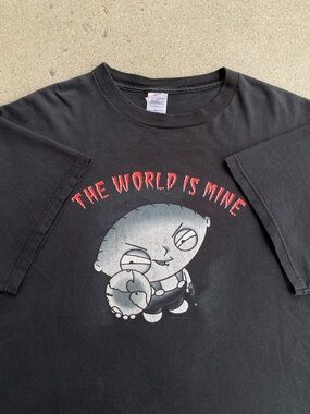 2005 Vintage Family Guy ‘’The World is Mine’’ Cartoon Comedy Tee Shirt